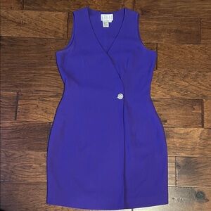Kenar Violet Vintage Sleeveless Mini Dress
